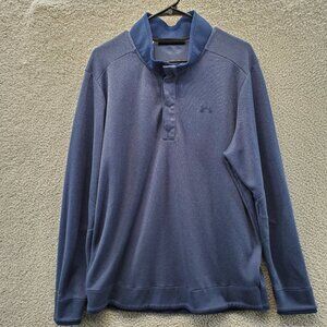 Under Armour UA Storm 1/4 Snap Fleece Mens Size XXL Blue Mock Neck Sweater